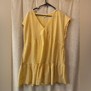 Time and Tru Yellow V-Neck Flutter Sleeve Top